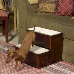 Decorative Wood Dog Steps - Cherry