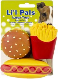 Lil Pals Lil Pals Latex Hamburger Fries and Hotdog Dog Toys