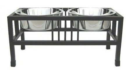 Baron Double Raised Dog Bowl - Extra Large/Mocha